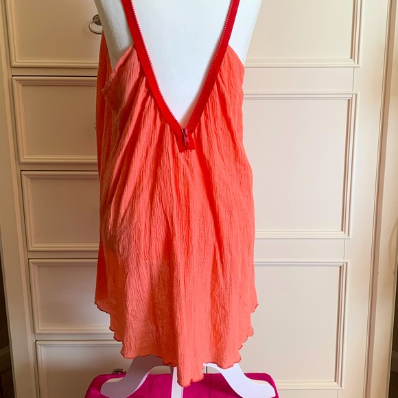 Flowy Fun Coral & Red Zipper Top ⛵️🏜🏵 - Picture 3 of 3